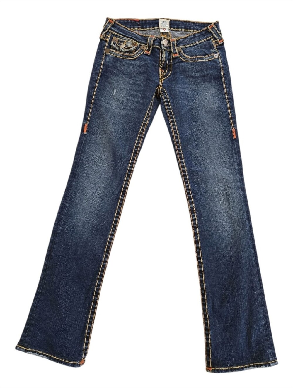 True Religion Joey Bootcut Jeans Women's 26 Dark Wash Flap Pocket Low Rise Y2K - Picture 3 of 16